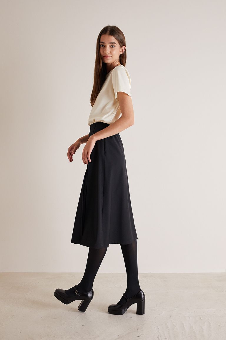 Half black half discount white midi skirt