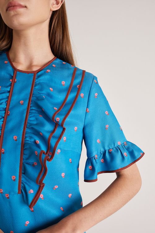 Fil coupé ruffled dress