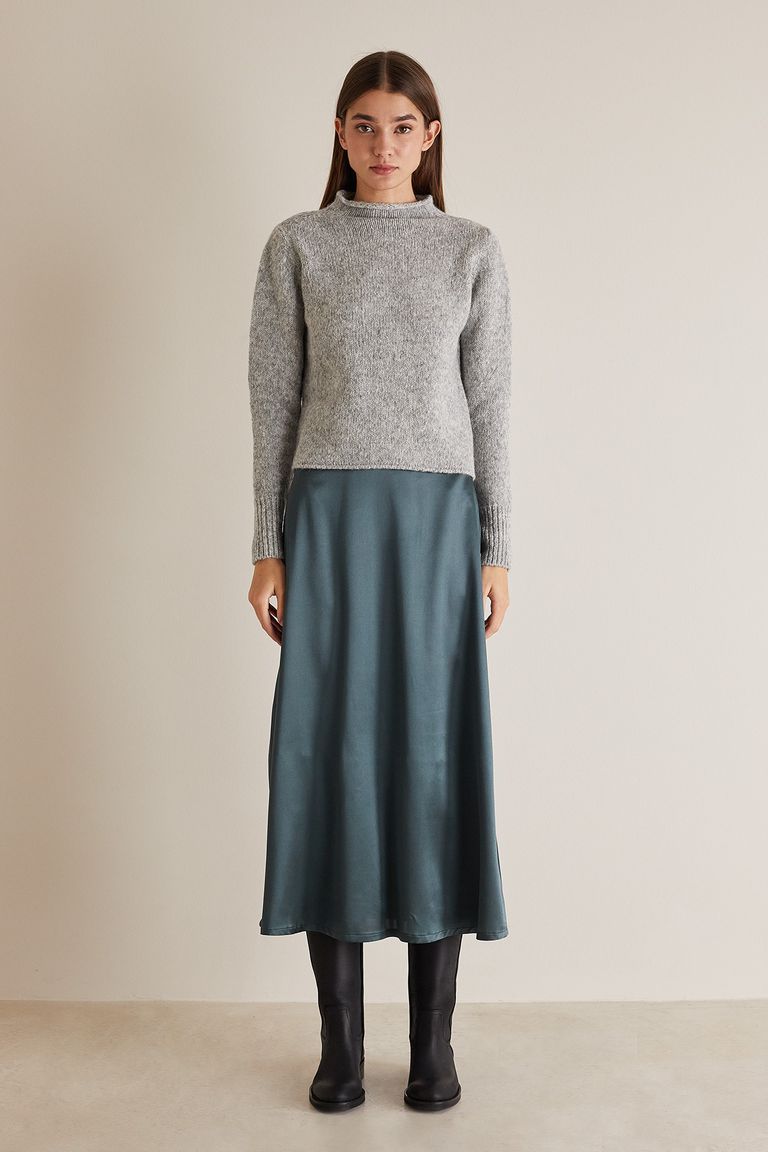 Silk wool 2024 midi skirt