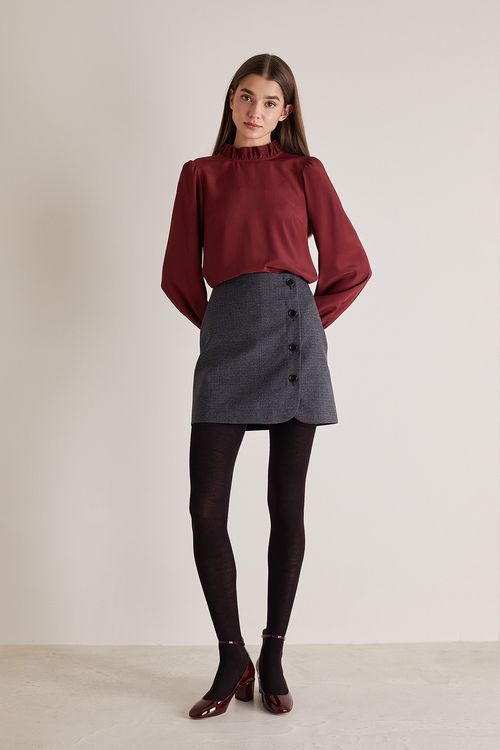 Blusa in blend di seta con maniche ampie