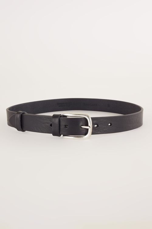 Aged effect leather belt