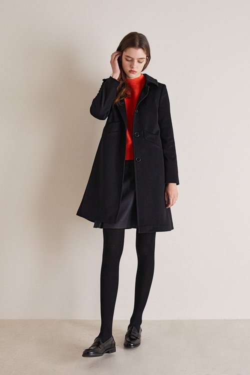 Single-breasted cashmere coat