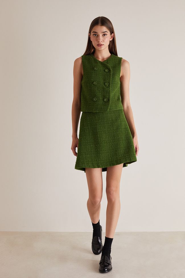Wool skirt and vest co-ord set