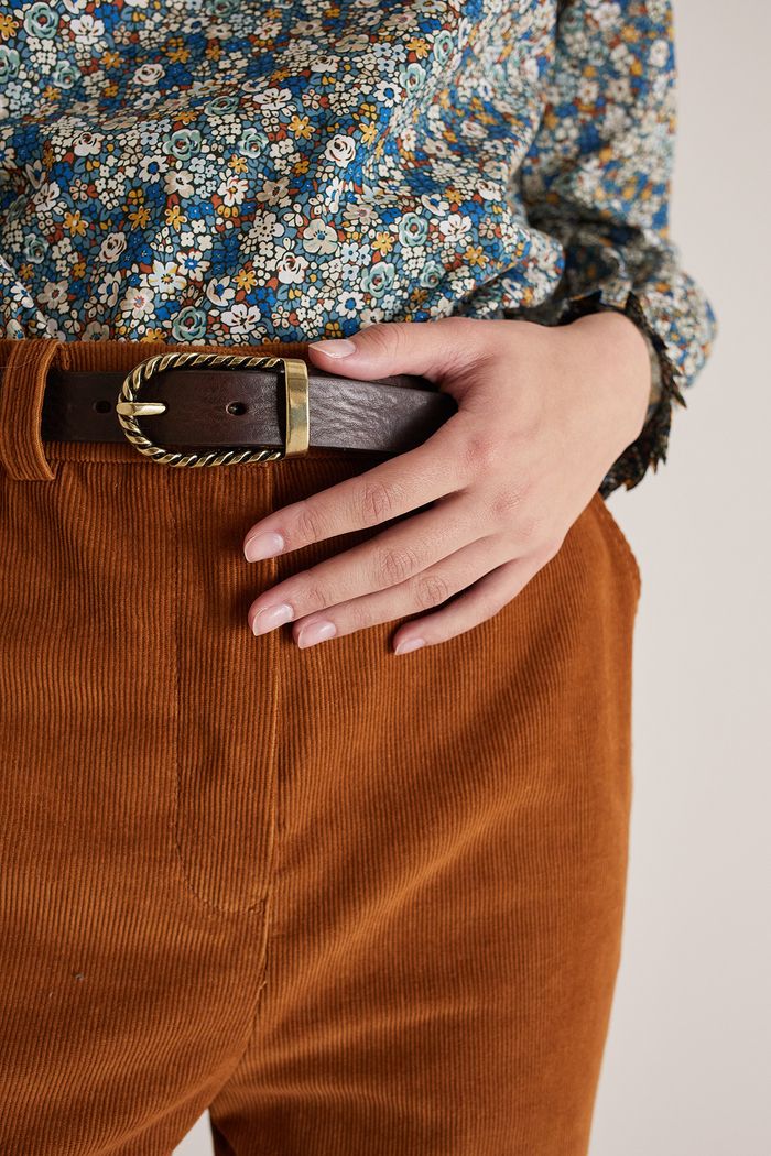 Cintura con fibbia operata ottone - Abbigliamento donna made in italy