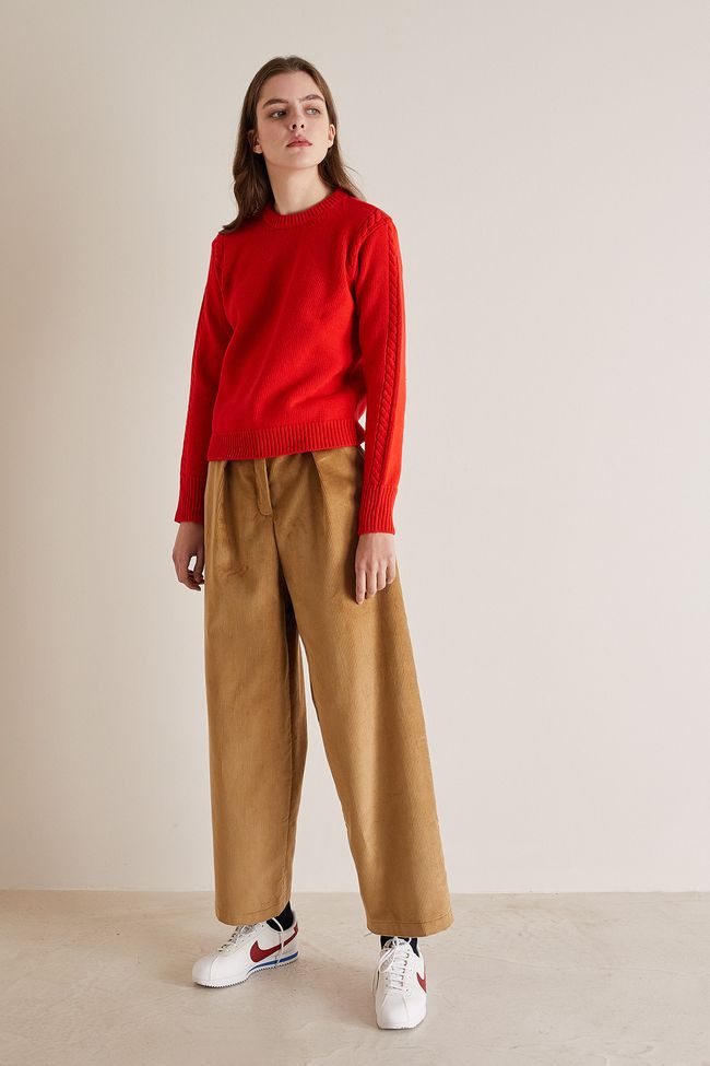 Boyfriend corduroy trousers - Women's Clothing Online Made in Italy