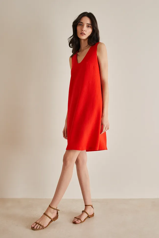 Eco Vscose Plisse Dress in Cipria - Main Image