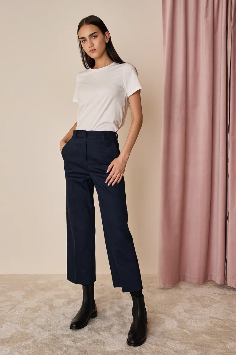 Stretch gabardine trousers