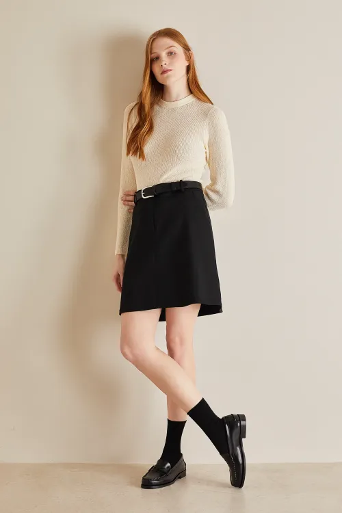 Stretch cotton skirt