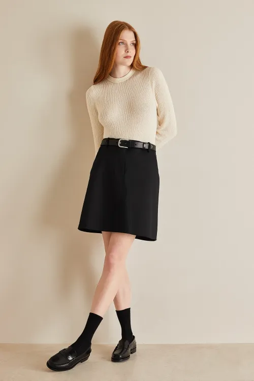 Stretch cotton skirt