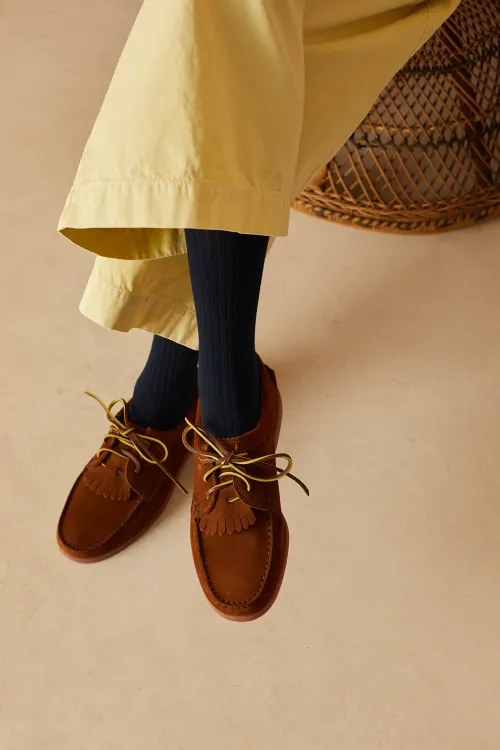 Lace-up loafers with rubber sole