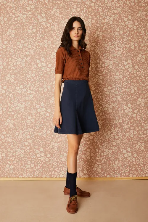 Paneled mini skirt