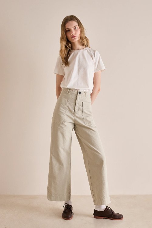 Trousers with patch pockets