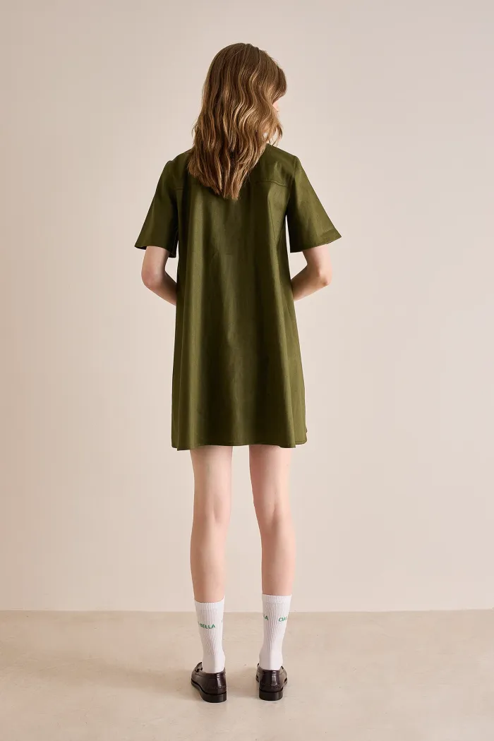 Linen blend t shirt dress hot sale