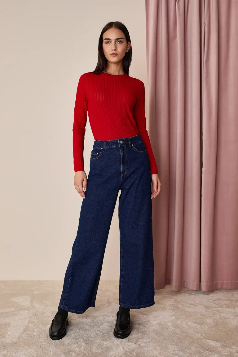 Lightweight straight-fit denim trousers