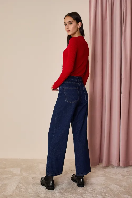 Lightweight straight-fit denim trousers