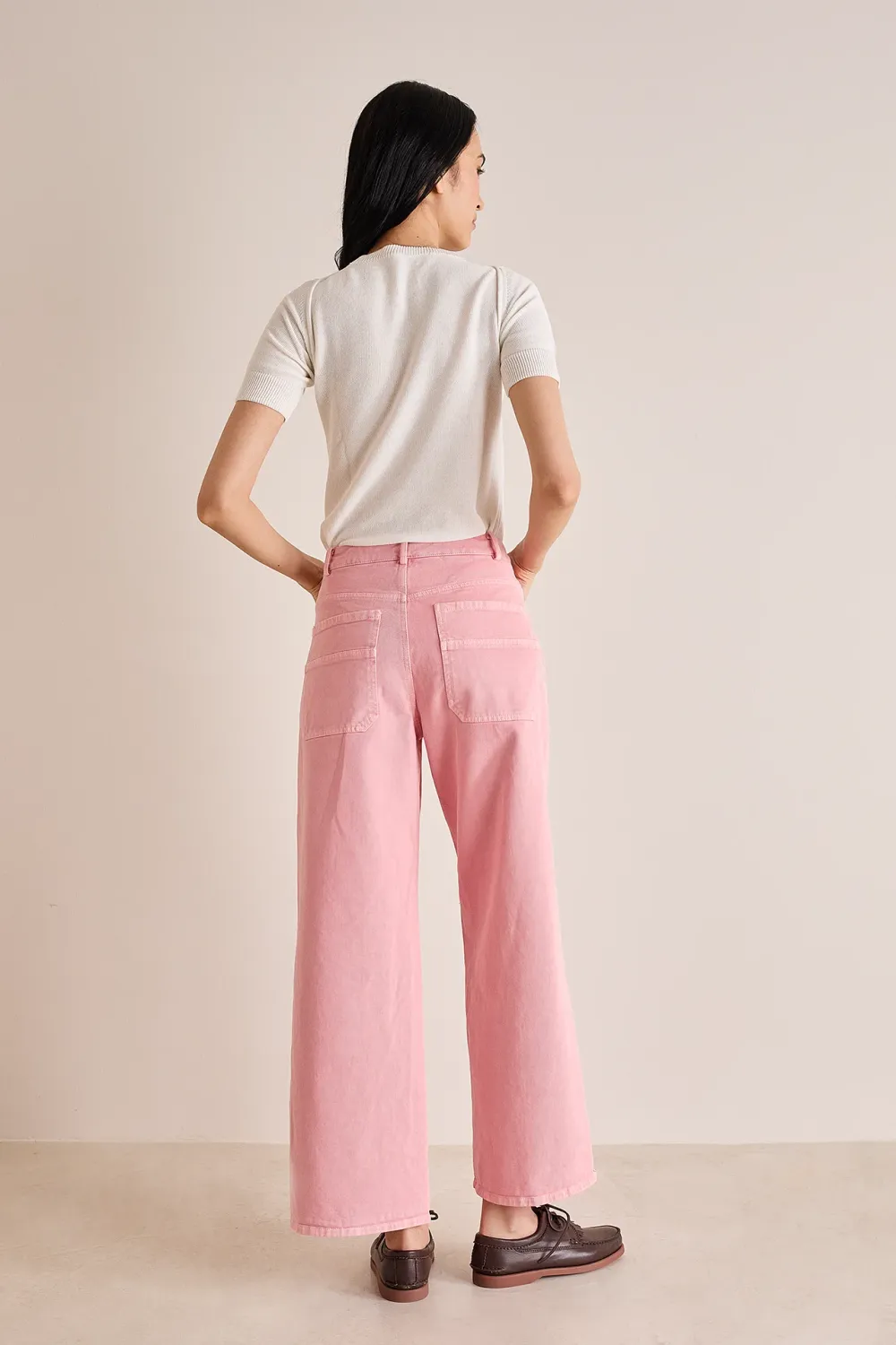 Garment-dyed cotton trousers