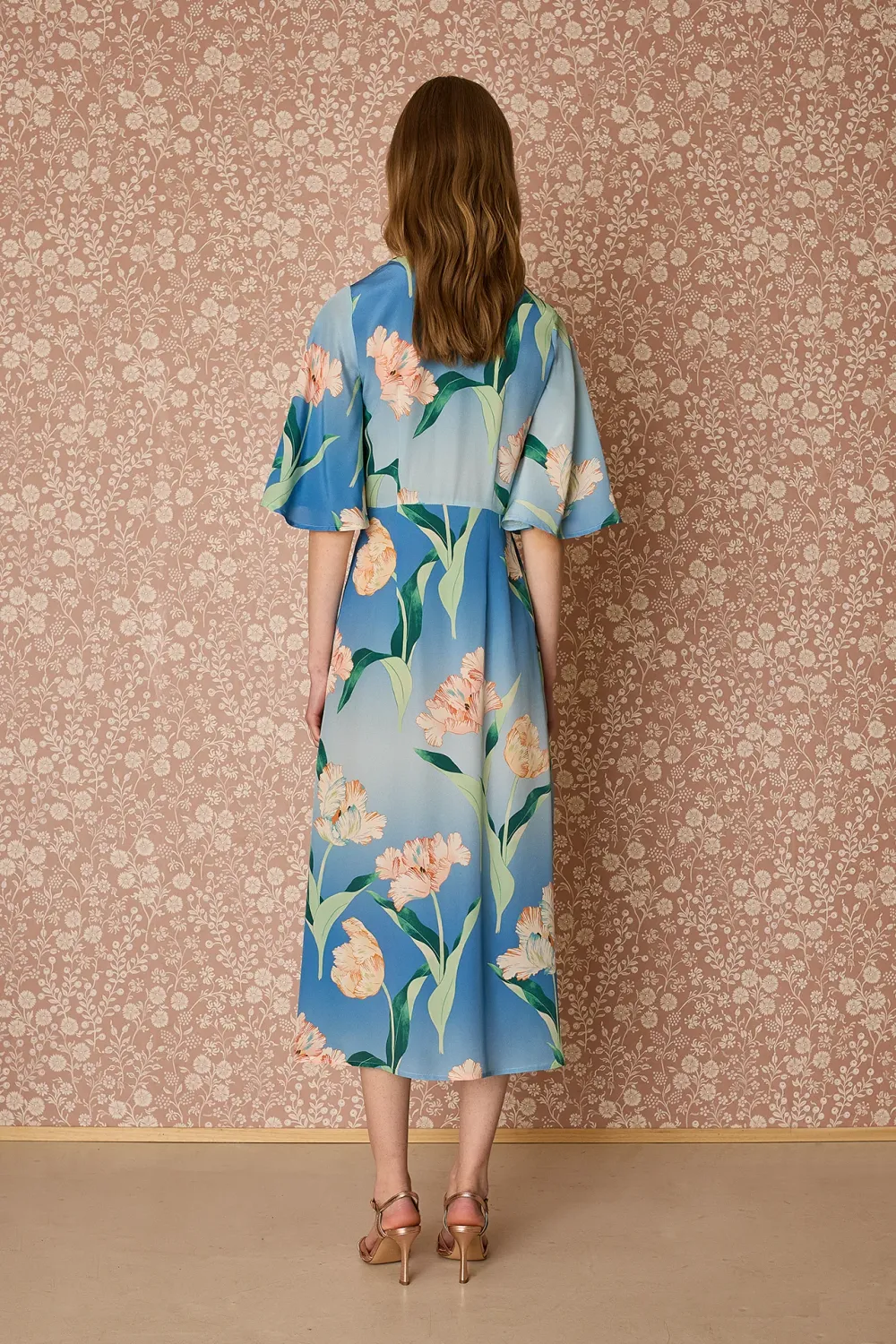 Silk dress with wrap neckline – Made with Liberty Fabrics