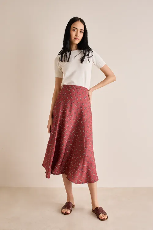 Paneled midi skirt