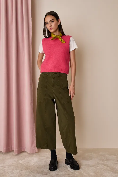 Fatigue pants in structured cotton