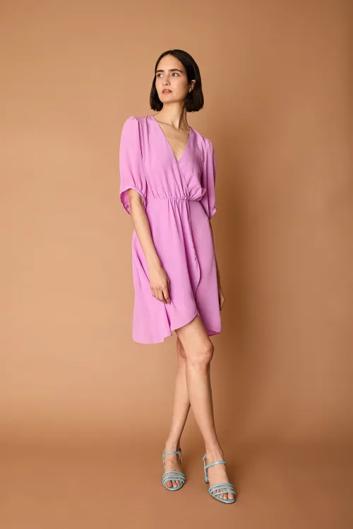 Silk faux wrap dress