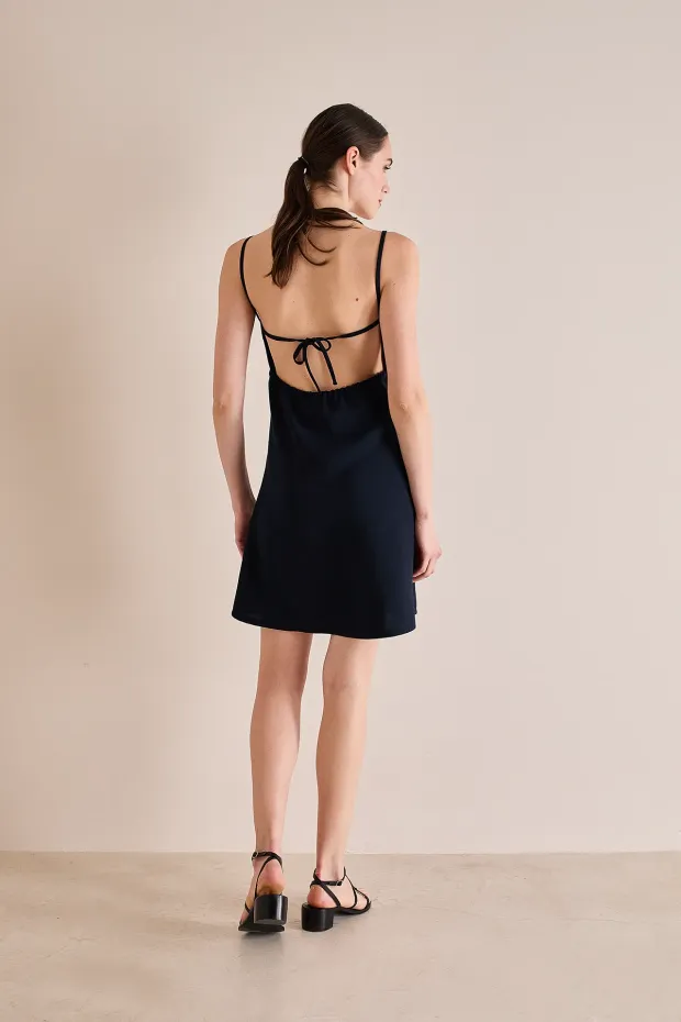 Slip dress with open back