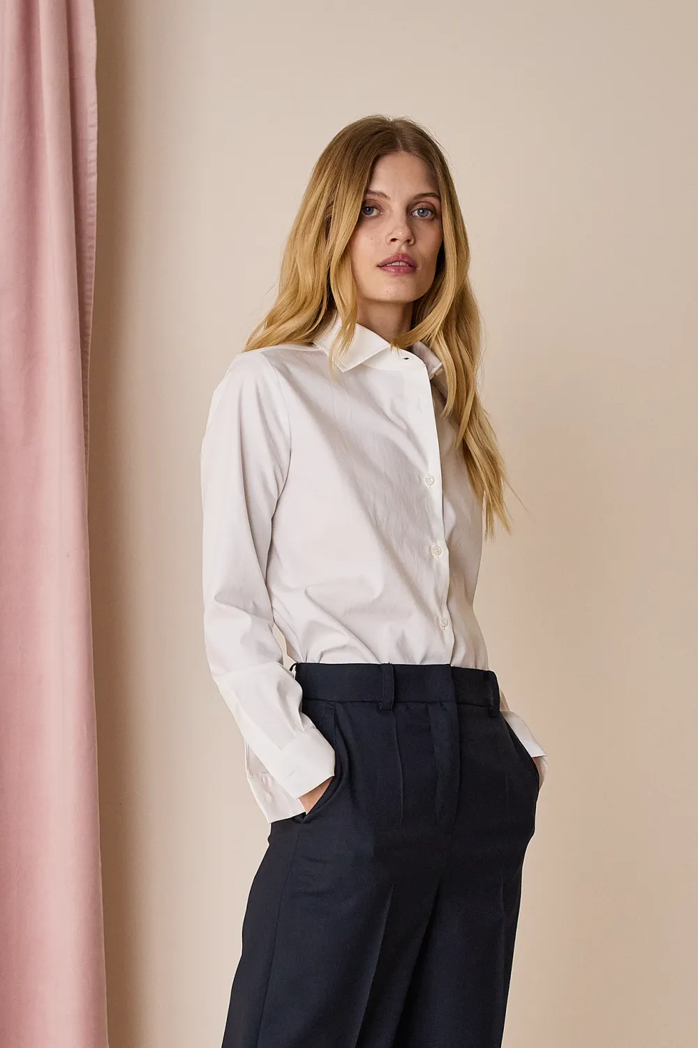 Slim fit shirt with French collar