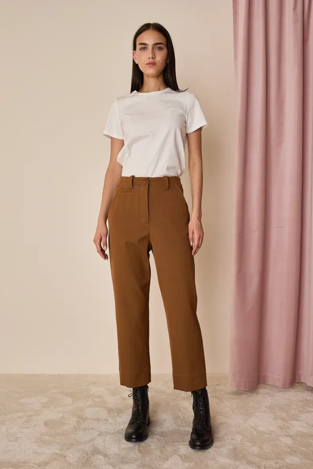 Pantaloni in blend di lana con alamari