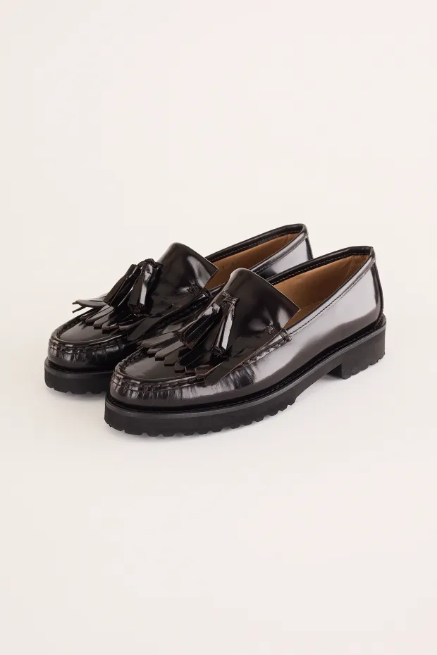 Lug sole tassel loafers 