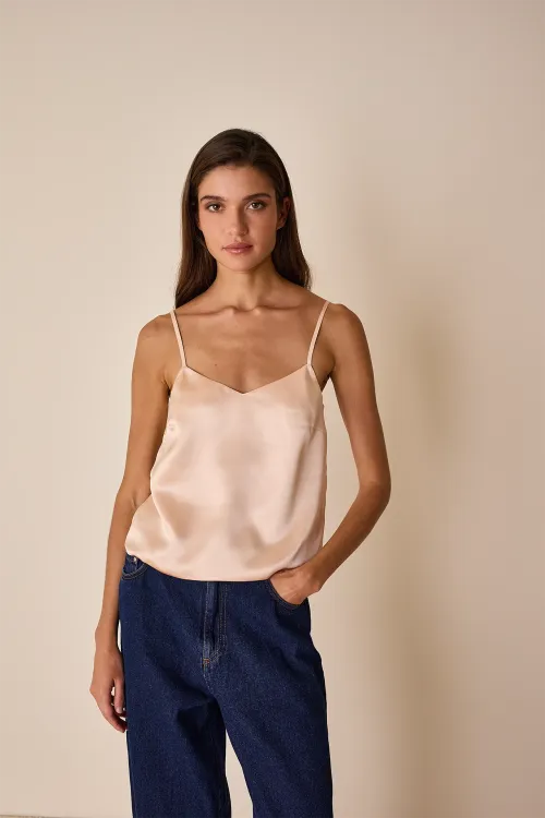 V-neck silk top