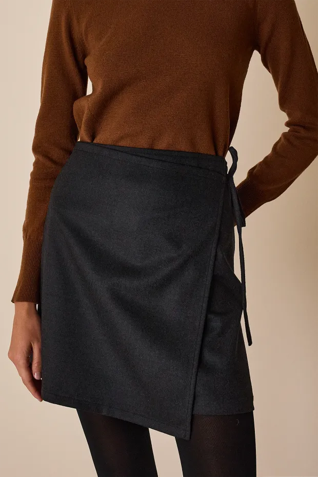 Wool wrap skirt