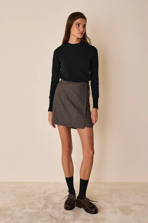 Wool wrap skirt