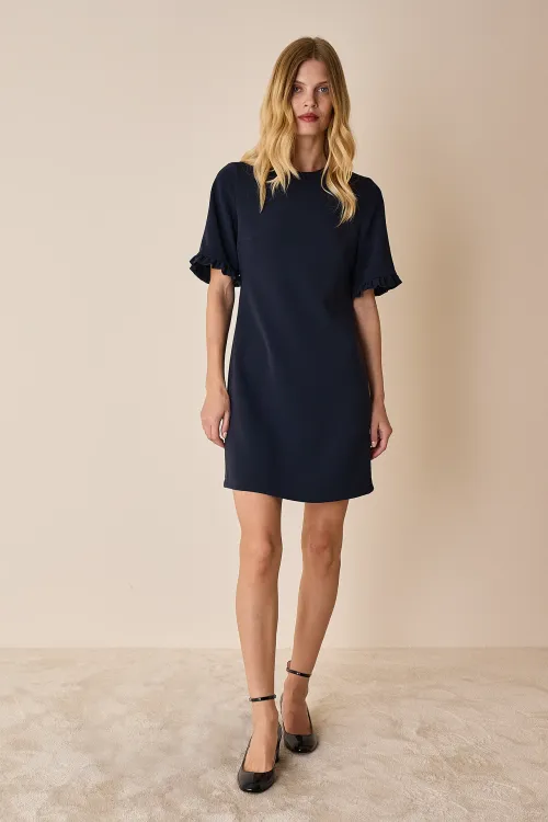 Ruffled short sleeves dress