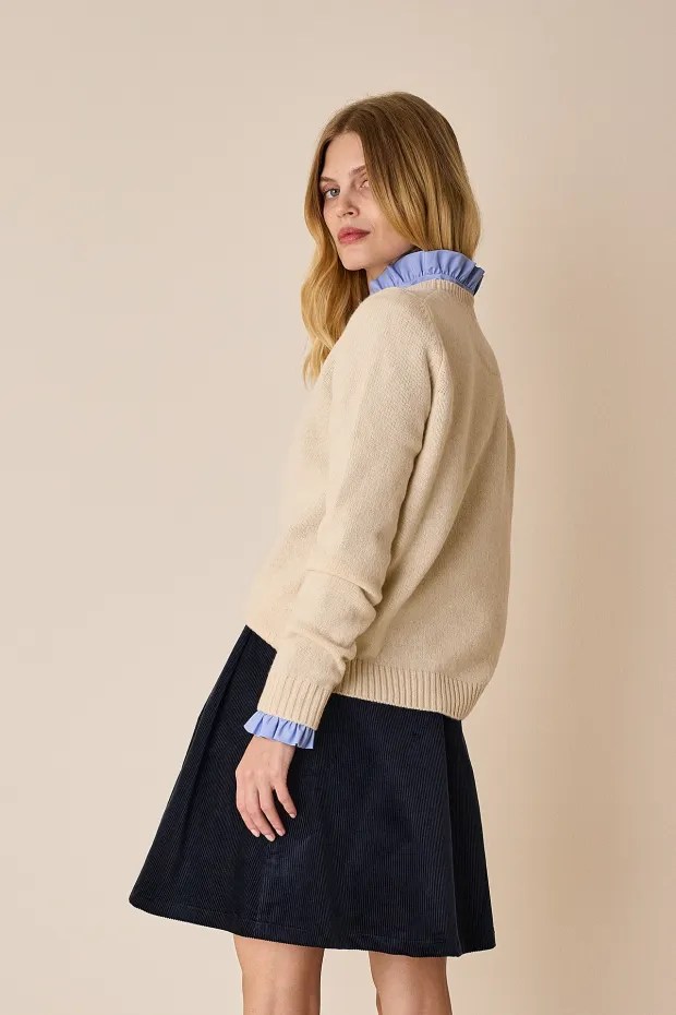 Merino wool and cashmere crewneck