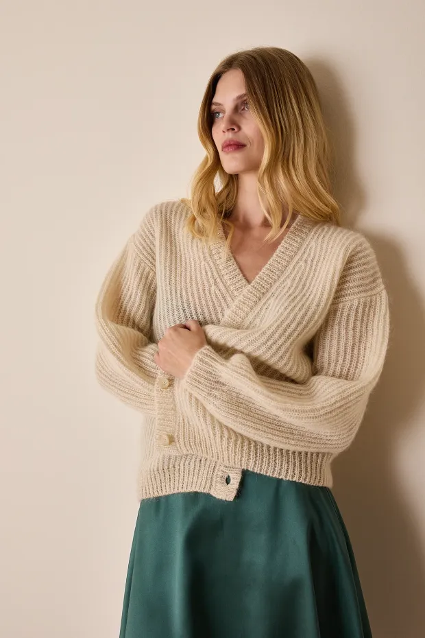 Mohair vanisé cardigan