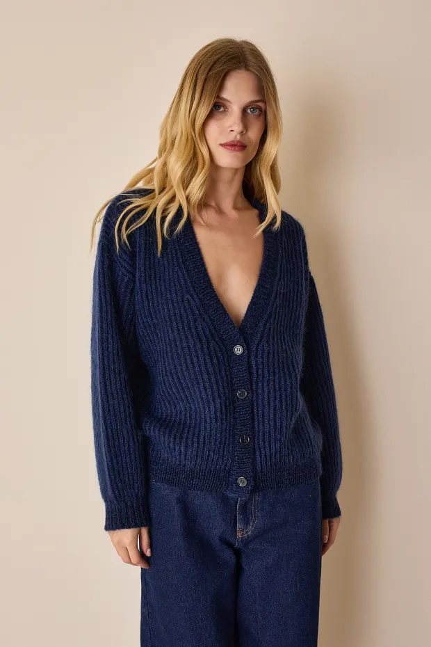 Mohair vanisé cardigan