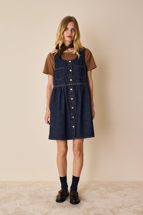 Denim pinafore dress