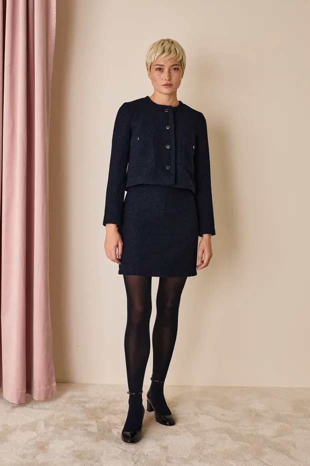 Boucle wool skirt