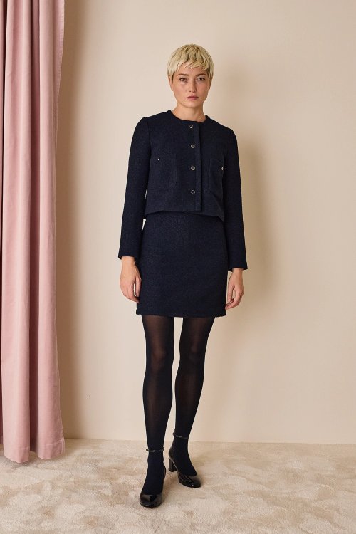 Boucle wool skirt