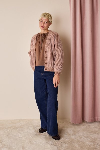 Mohair vanisé cardigan