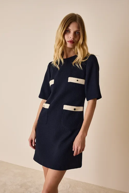 60s dress in textured fabric