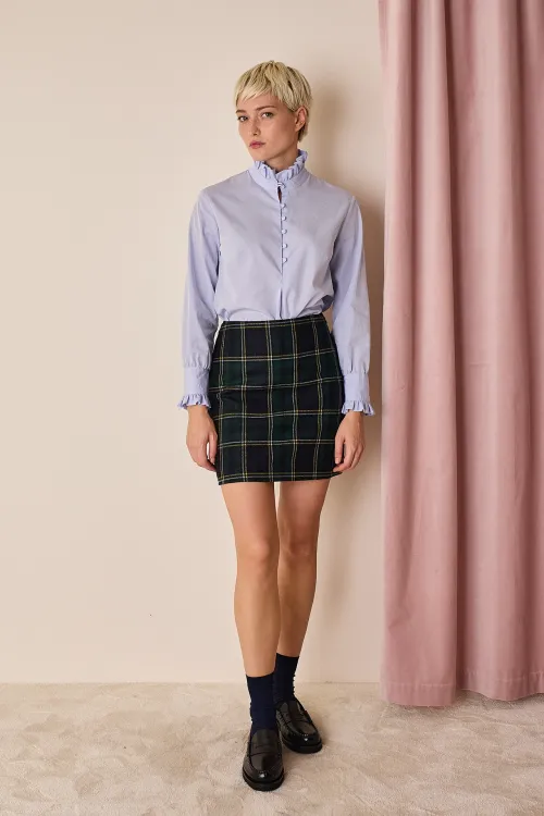 Checked wool miniskirt