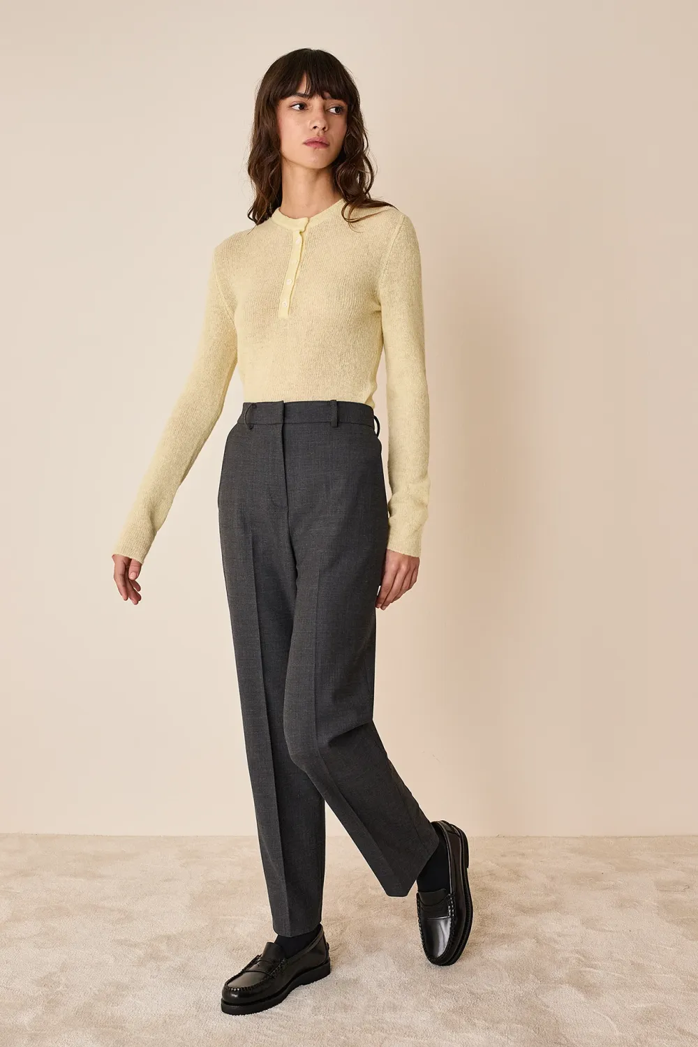 Wool-blend tailored trousers