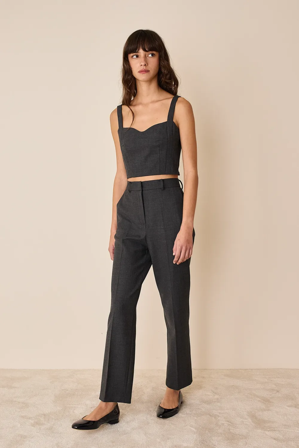 Wool-blend tailored trousers