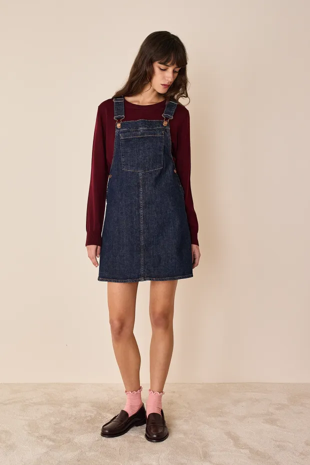 Denim overall dress