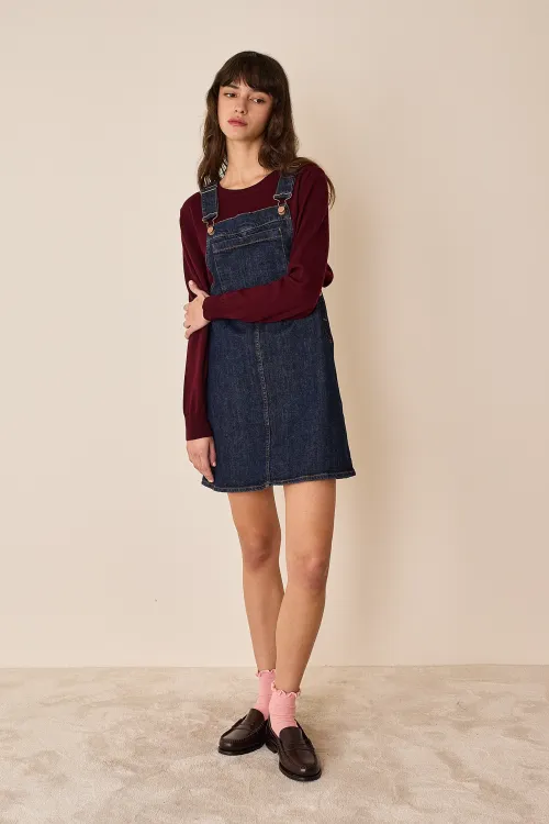 Denim overall dress