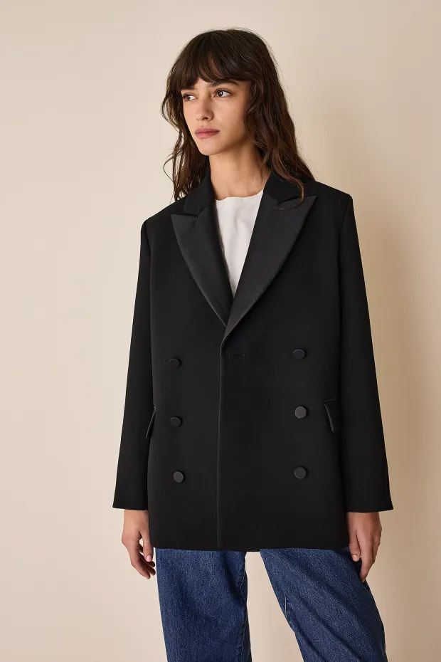 Double-breasted tuxedo jacket