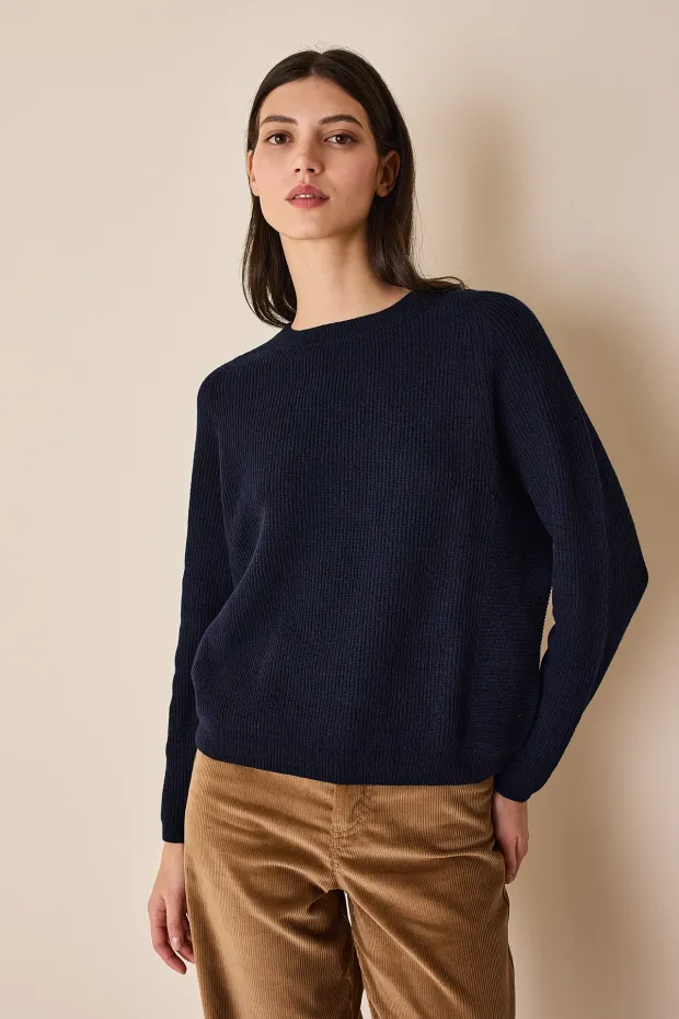 Maglia a costine in lana e cashmere