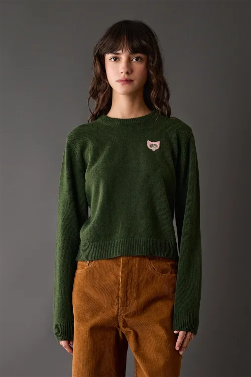 Embroidered wool crew-neck – Natalia Shaloshvili