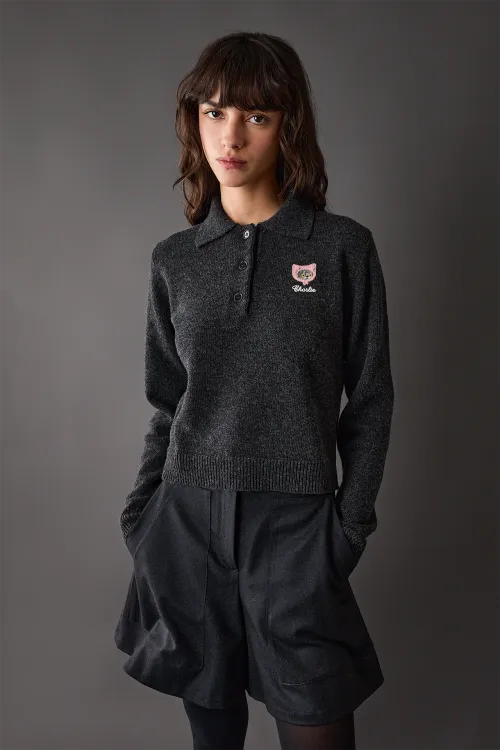 Embroidered wool polo – Natalia Shaloshvili