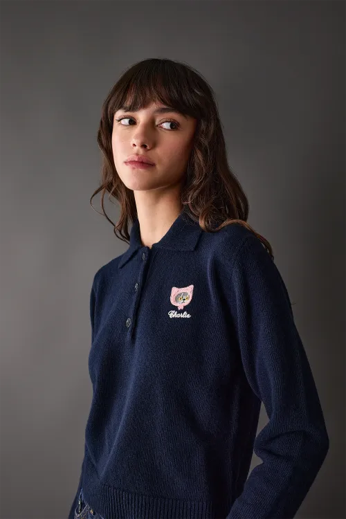 Embroidered wool polo – Natalia Shaloshvili